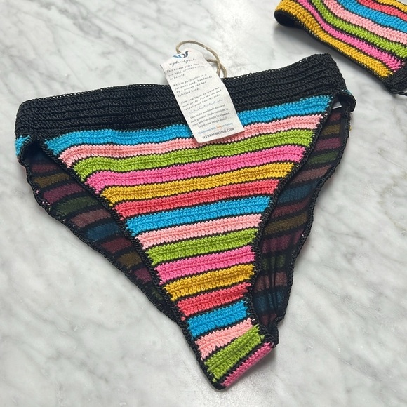 Anthropologie | My Beachy Side NWT Copacabana Rainbow Bikini Size Small - Picture 7 of 12